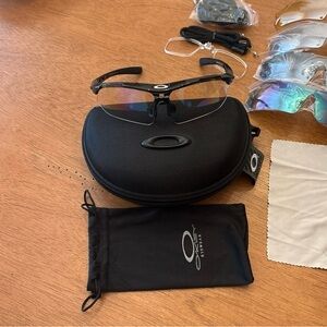Oakley Black Sunglasses and Protective Case with Multiple Lenses